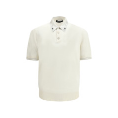 Silk Polo with collar and short sleeves