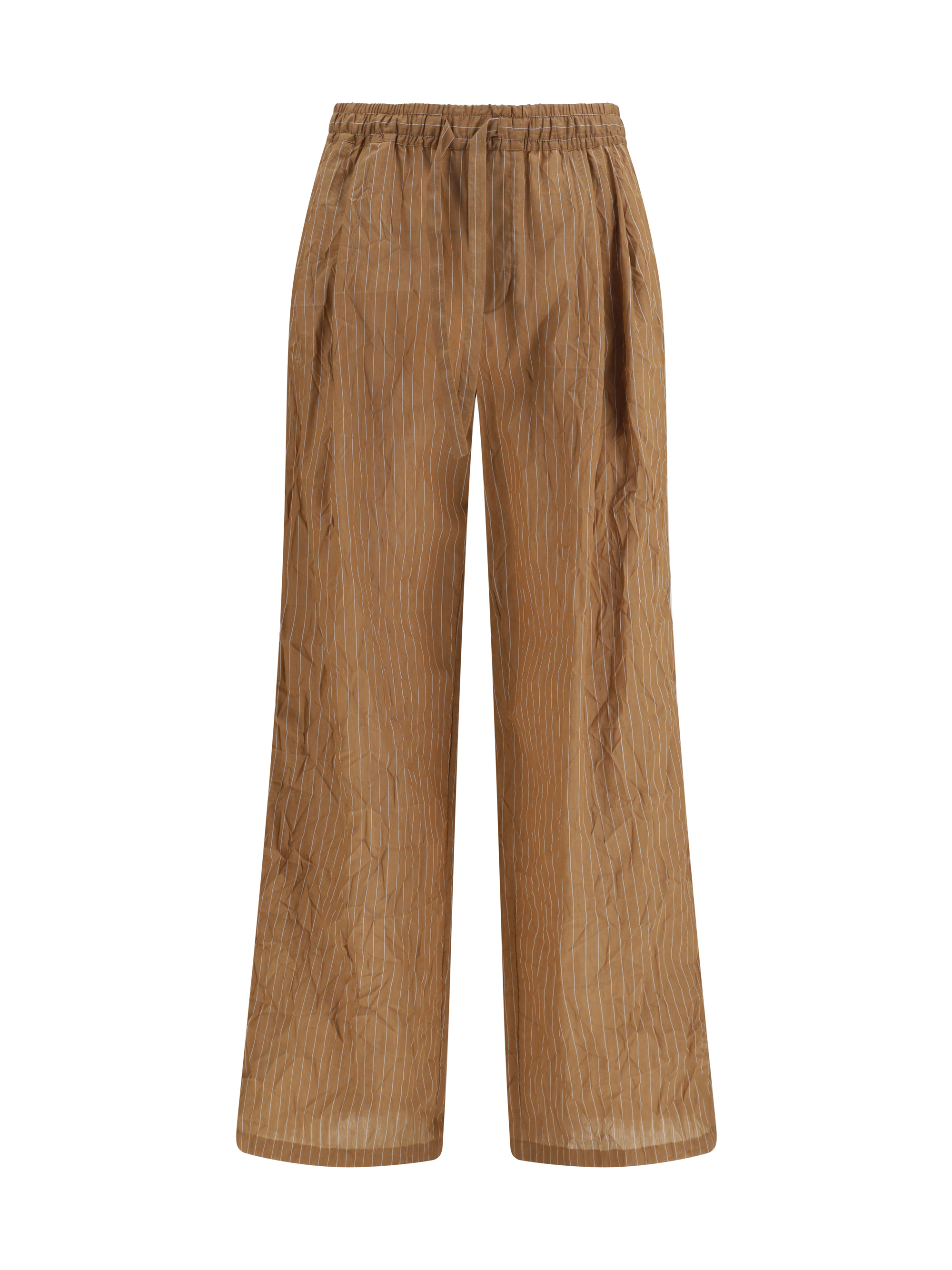 Vanity Pants in striped froissé fabric