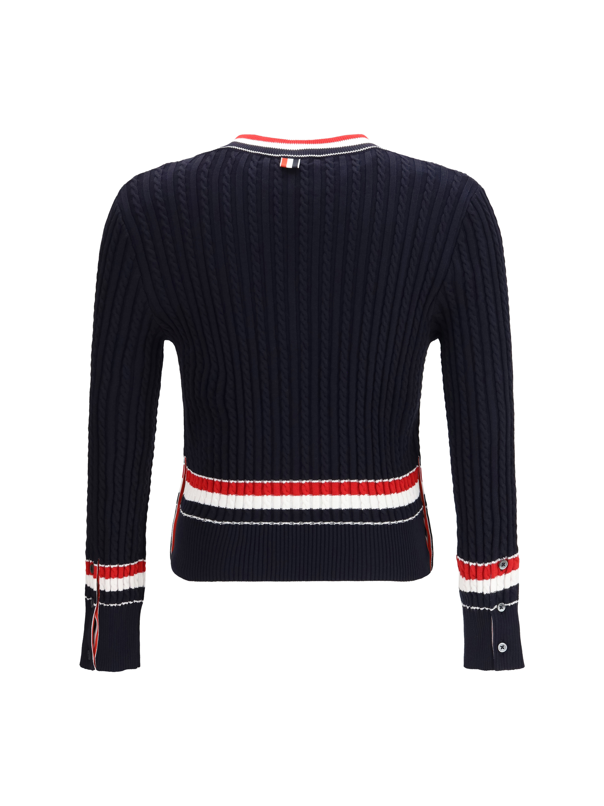 Intarsia cable-knit V-neck Sweater