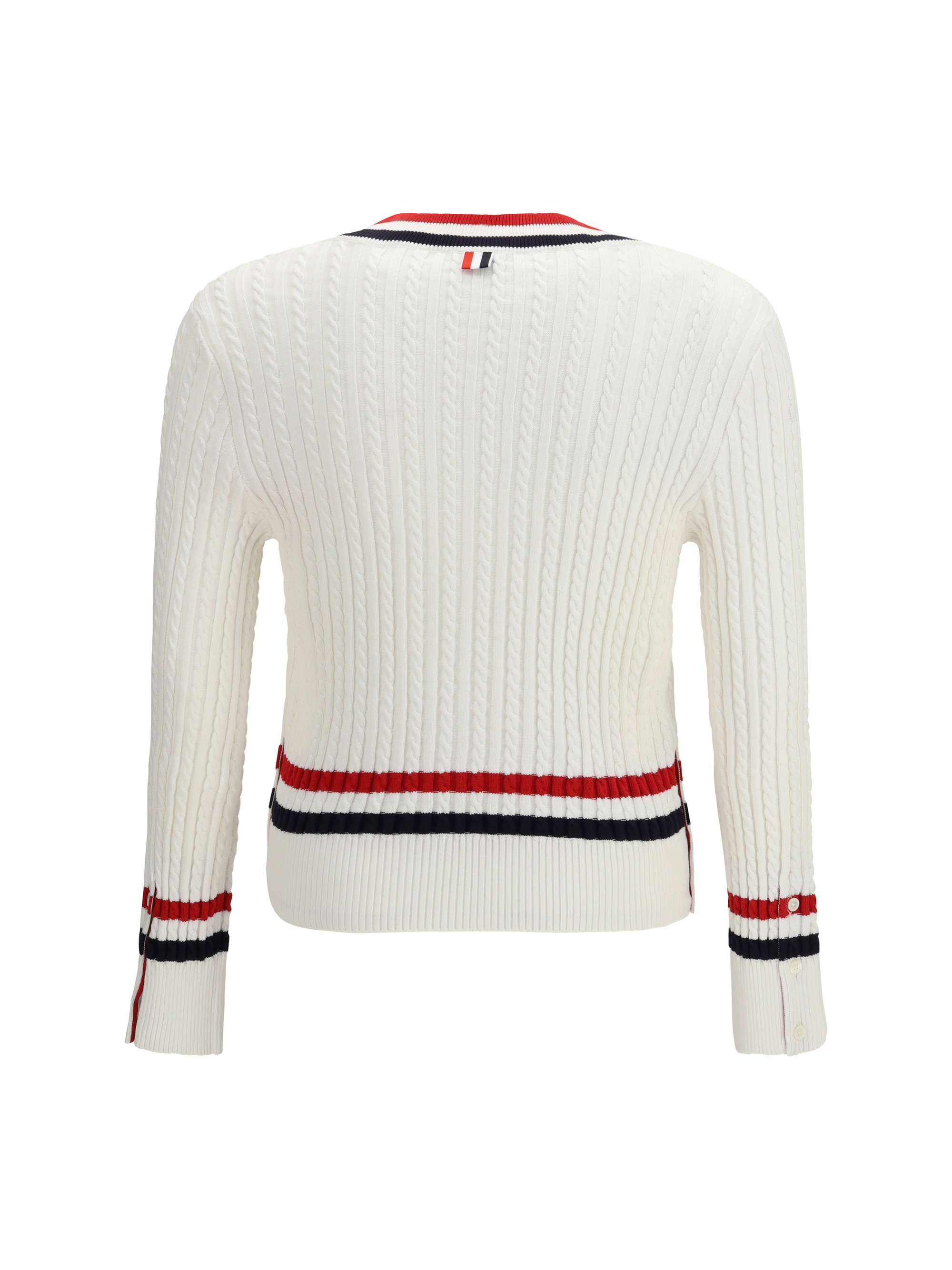 Intarsia cable-knit V-neck Sweater