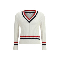 Intarsia cable-knit V-neck Sweater