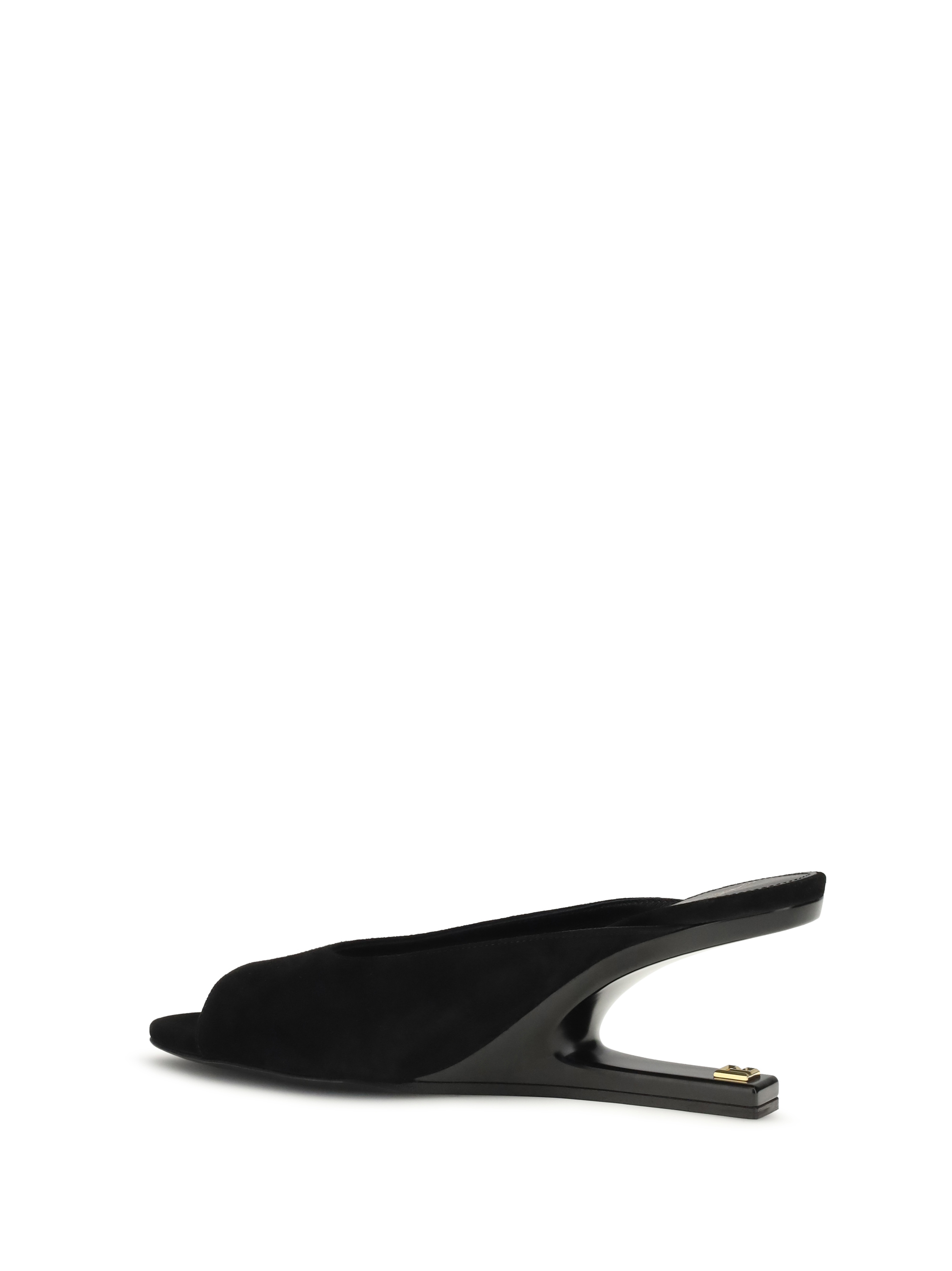 Suede open-toe Mules