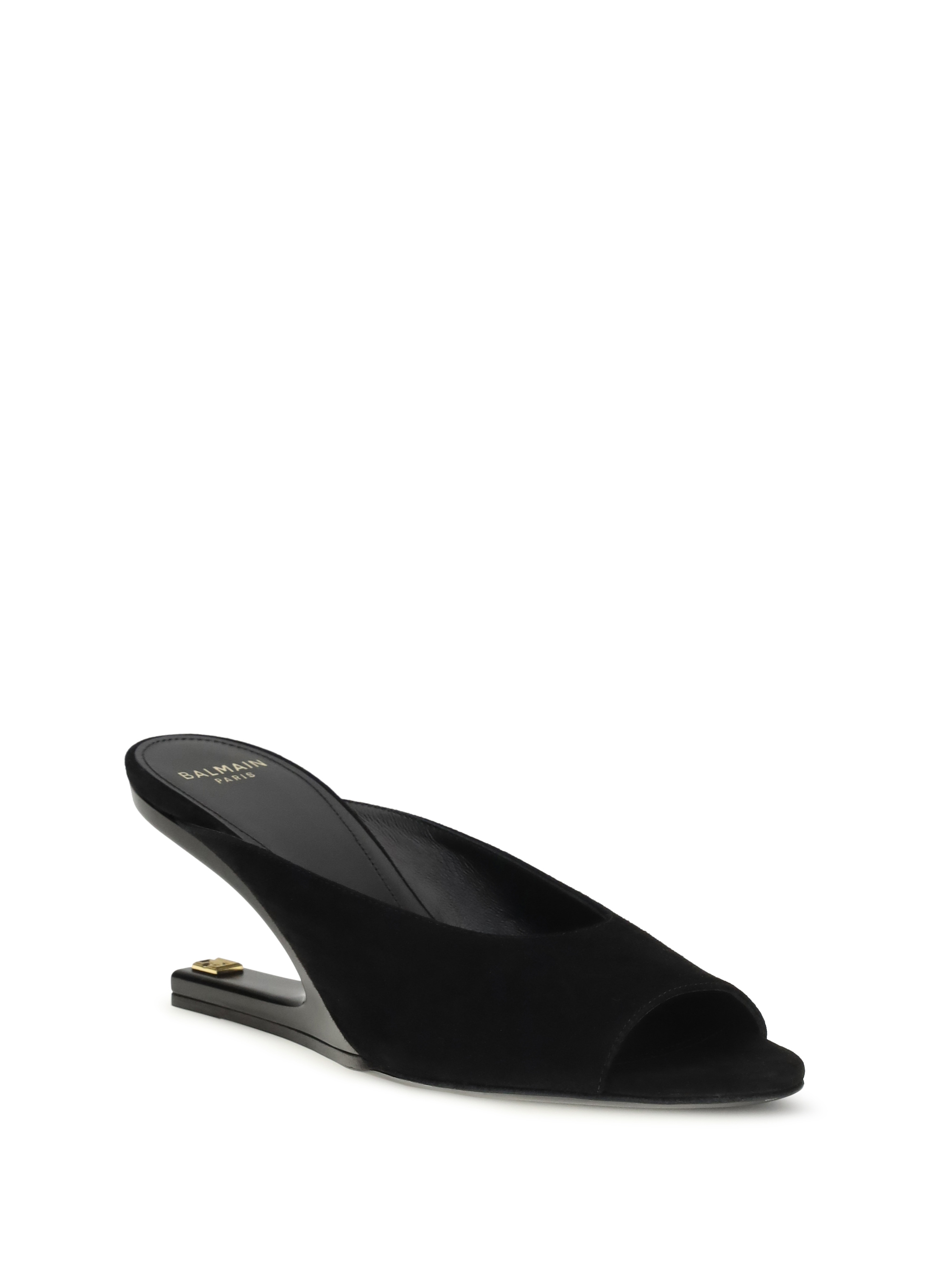 Suede open-toe Mules