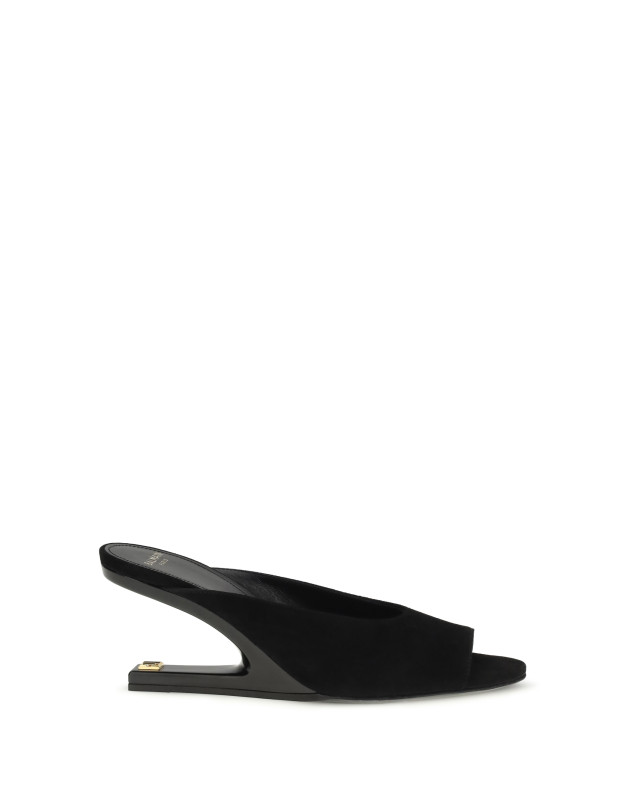 Suede open-toe Mules