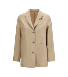Single-breasted wool and cotton Jacket