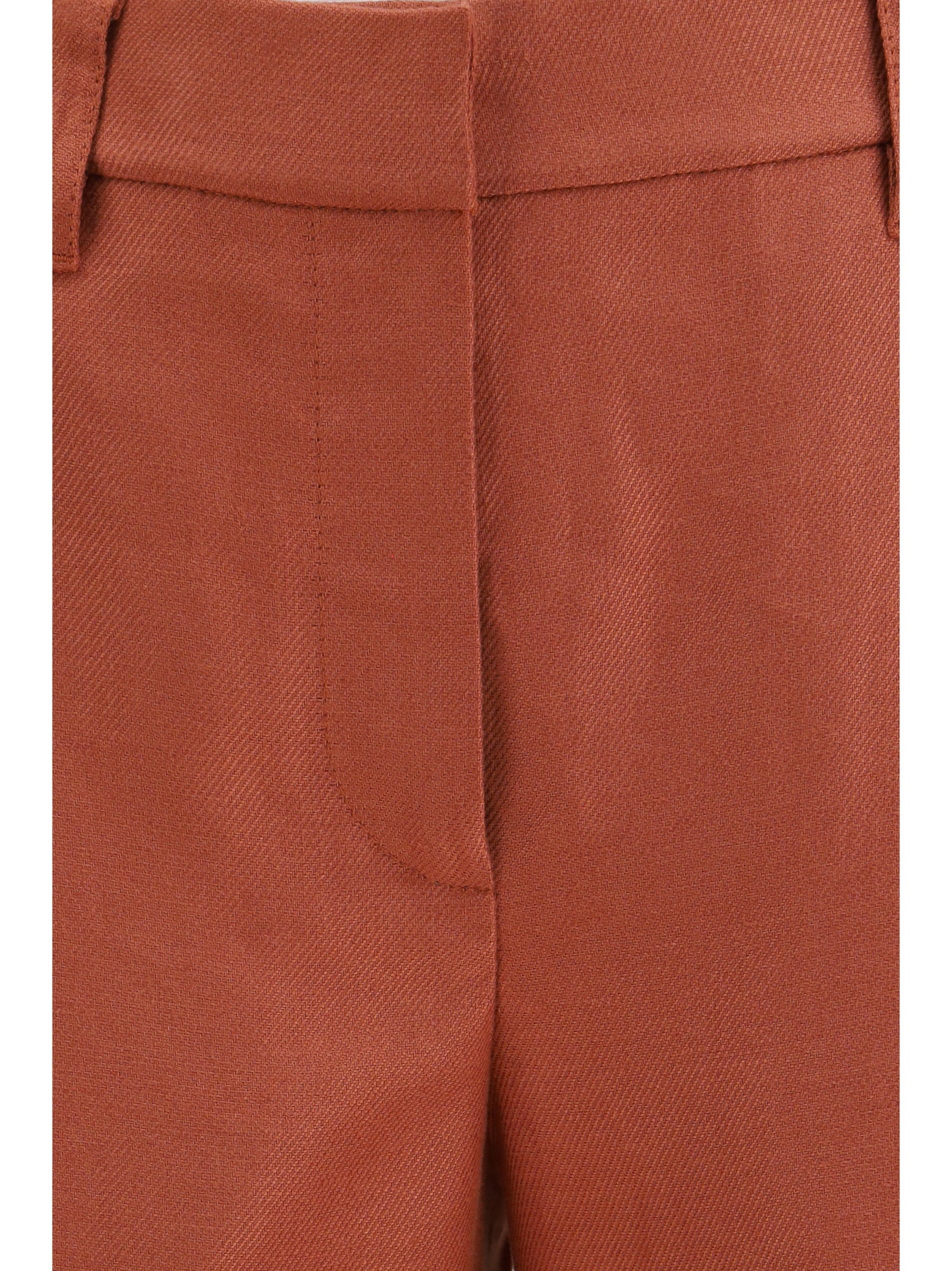 Wide-Leg Pants in linen with elastic waistband and belt loops