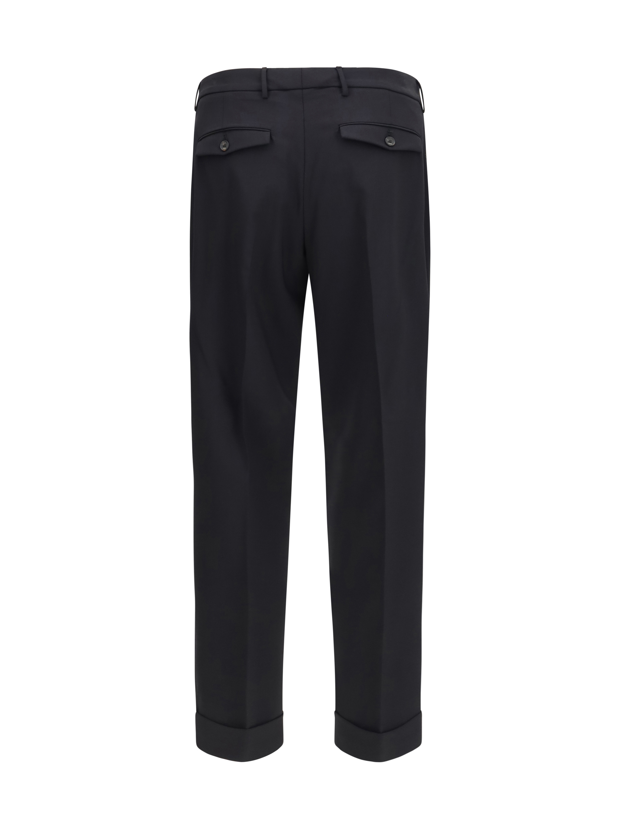 Carrot fit single pleat Pants in virgin wool