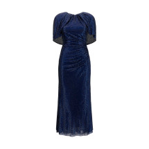 Midi Dress with cape sleeves and crystals