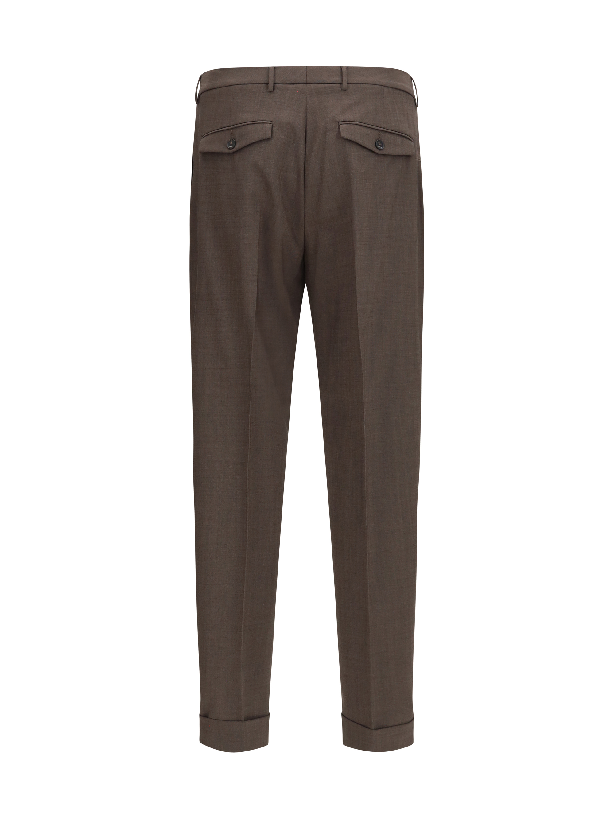 Carrot fit single pleat Pants in virgin wool