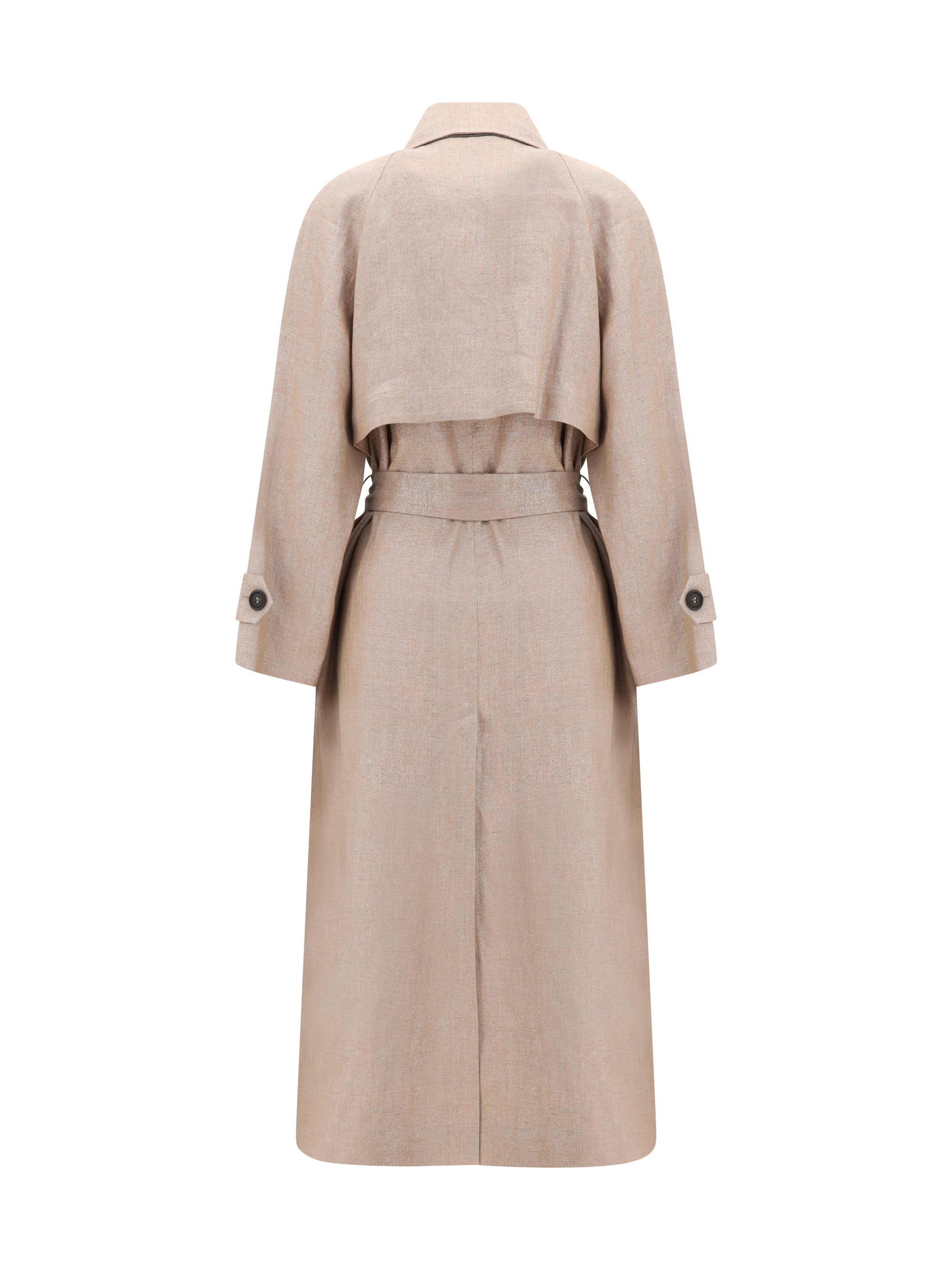 Linen Trench coat with lurex