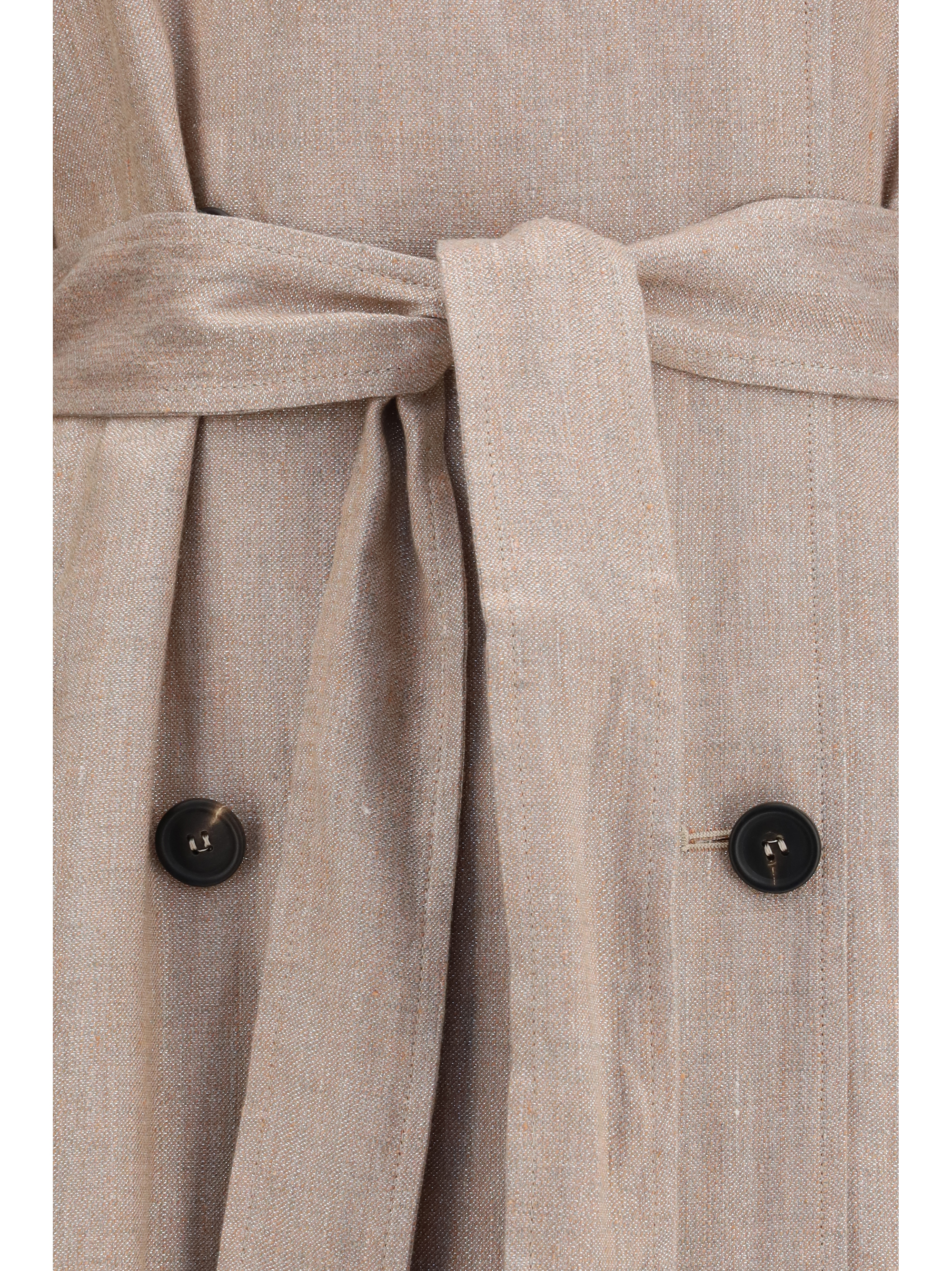 Linen Trench coat with lurex