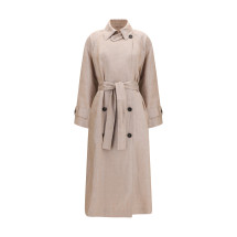 Linen Trench coat with lurex