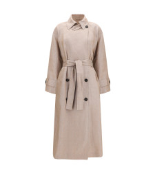 Linen Trench coat with lurex
