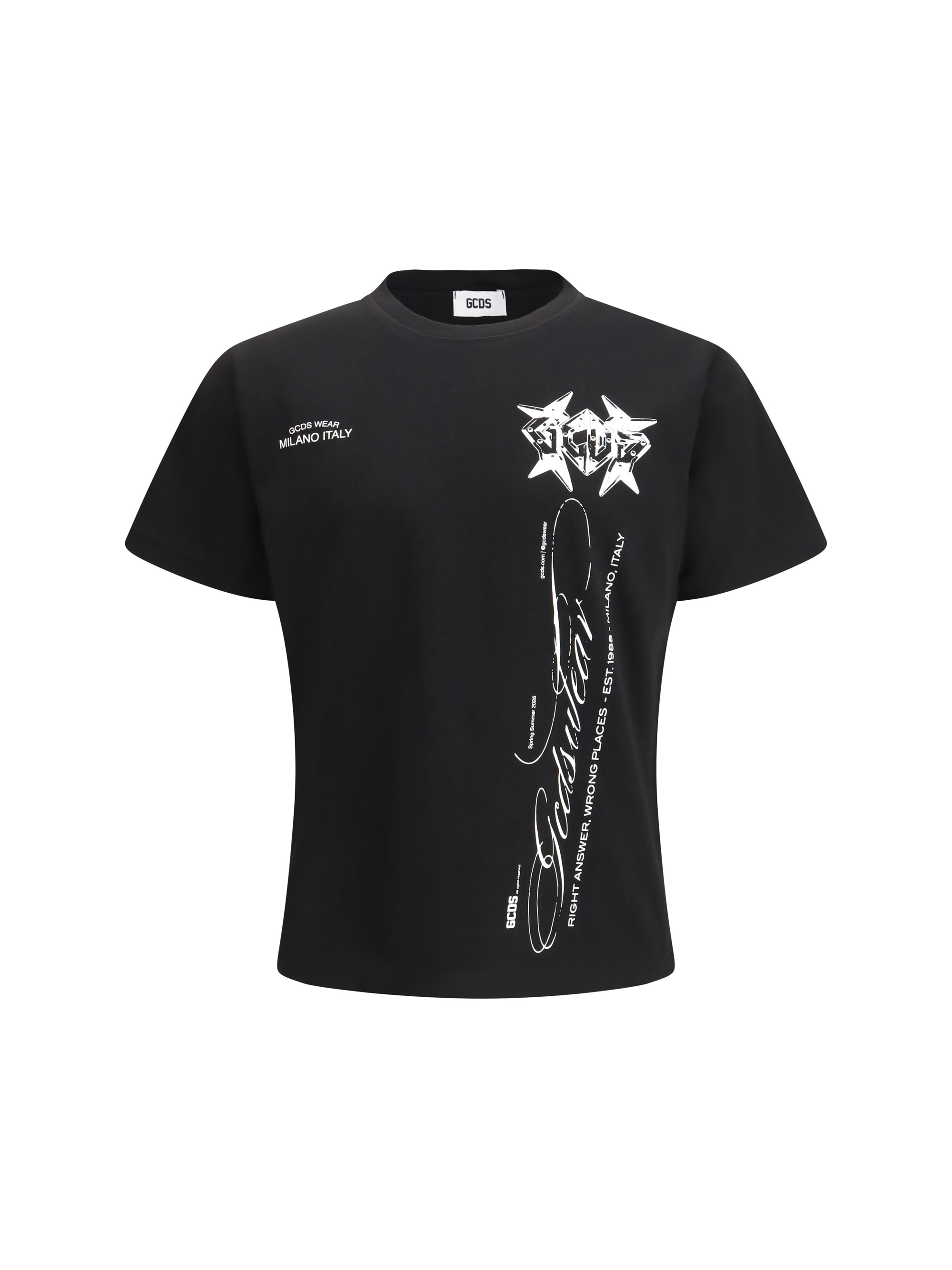 History print cotton T-shirt