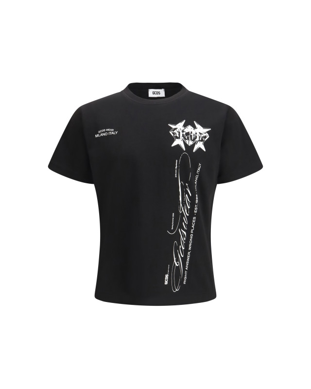 History print cotton T-shirt