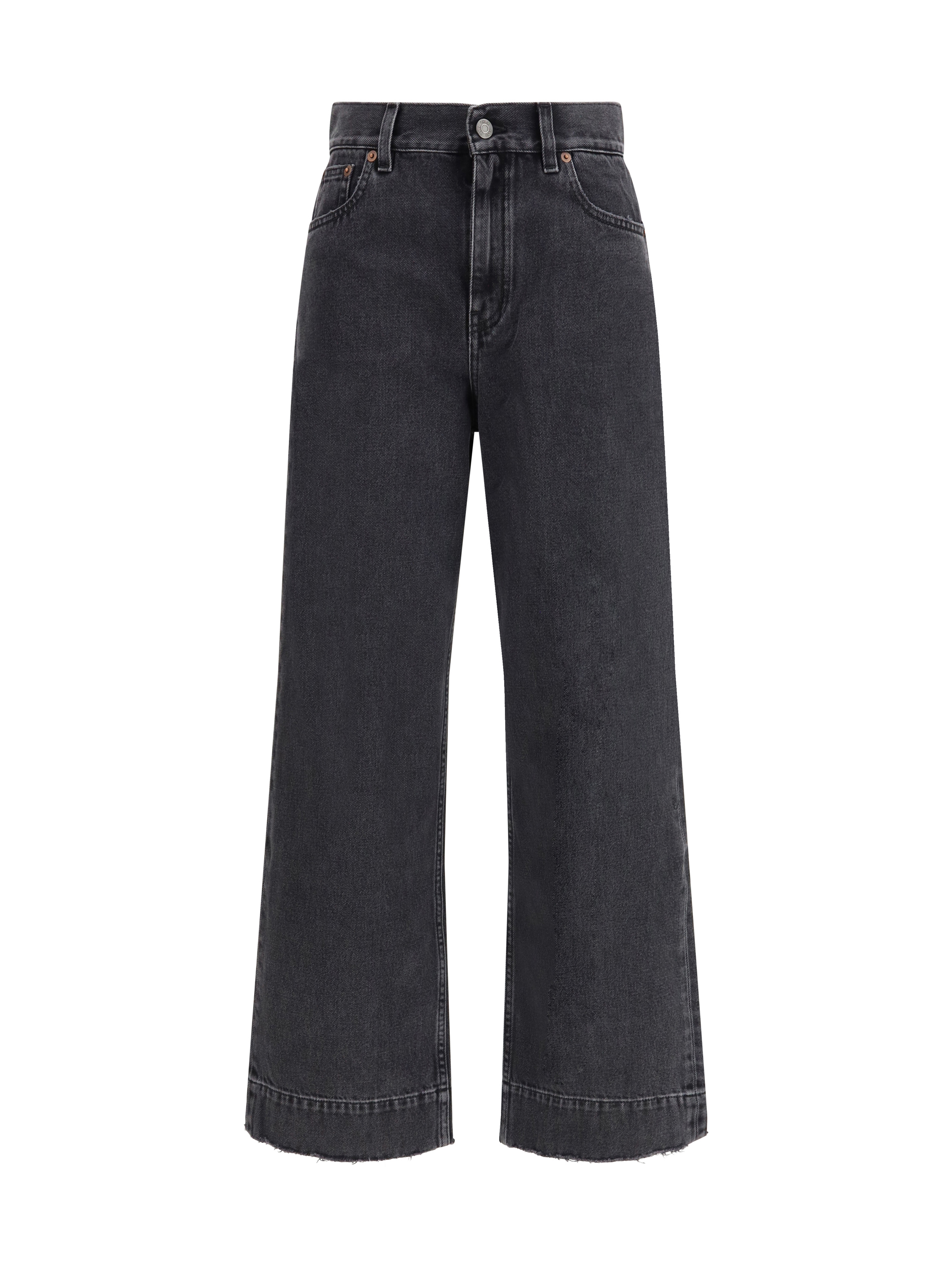 High-Waisted Cropped Denim Jeans