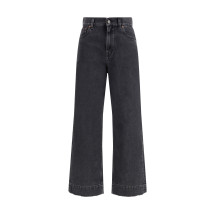 High-Waisted Cropped Denim Jeans