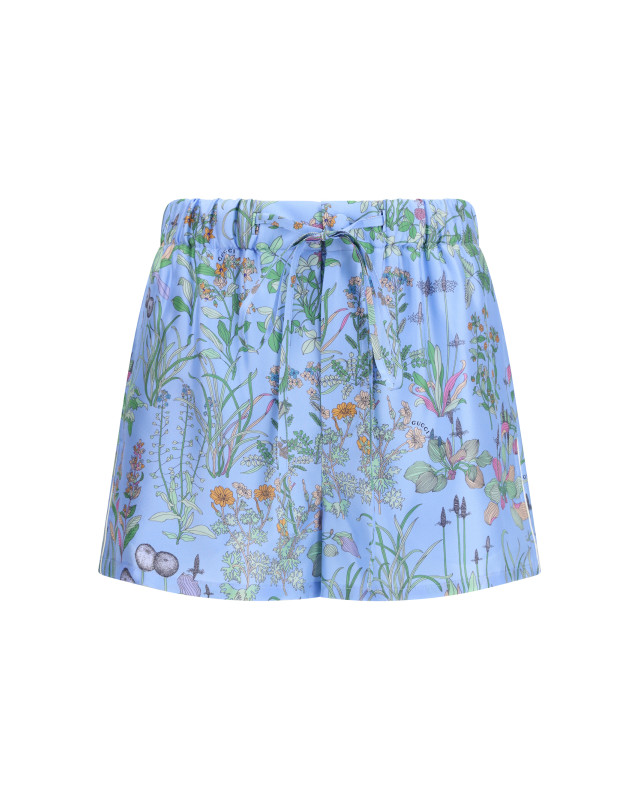 Printed silk twill Shorts