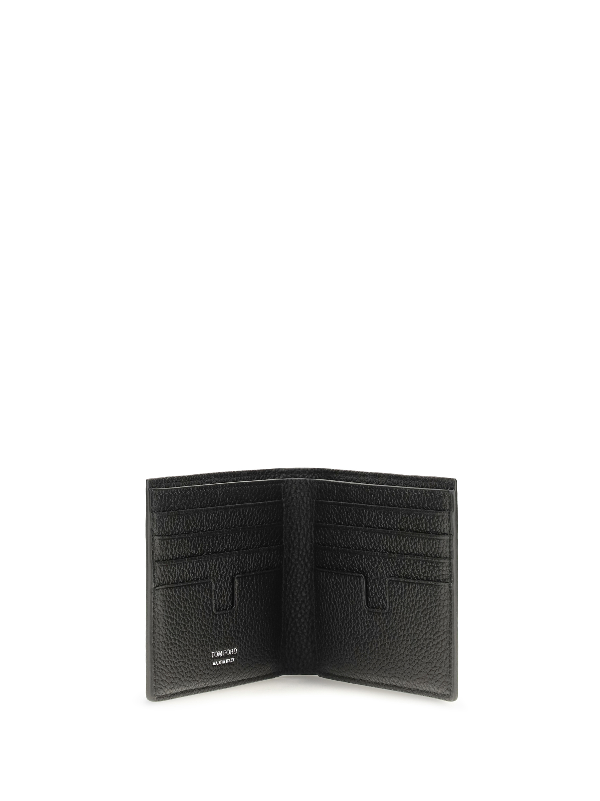 T Line bifold Wallet in grained leather