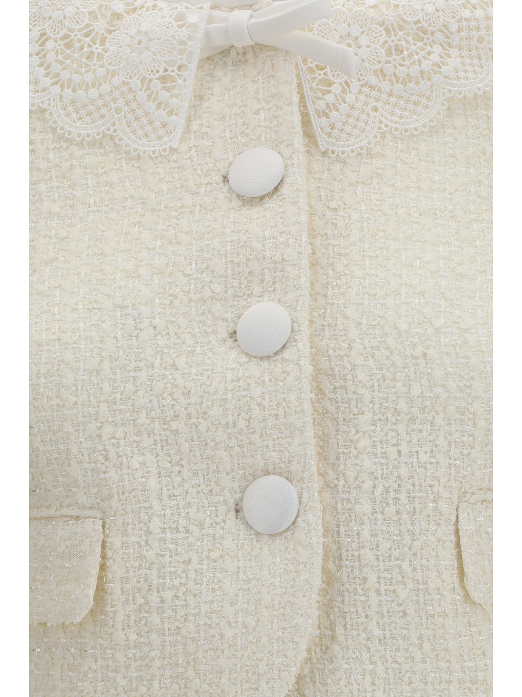 Bouclé Jacket with lace collar