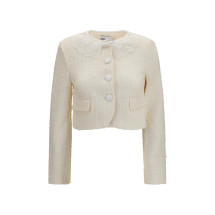 Bouclé Jacket with lace collar