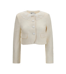 Bouclé Jacket with lace collar