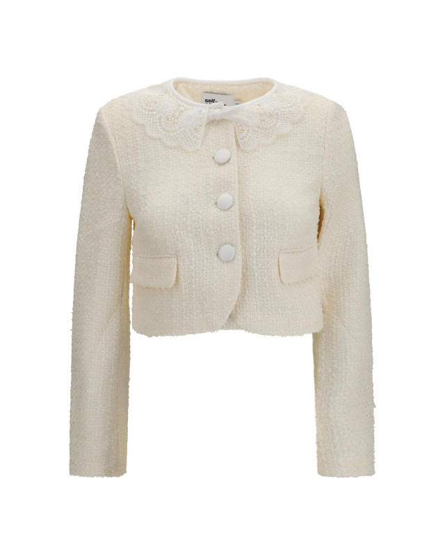 Bouclé Jacket with lace collar