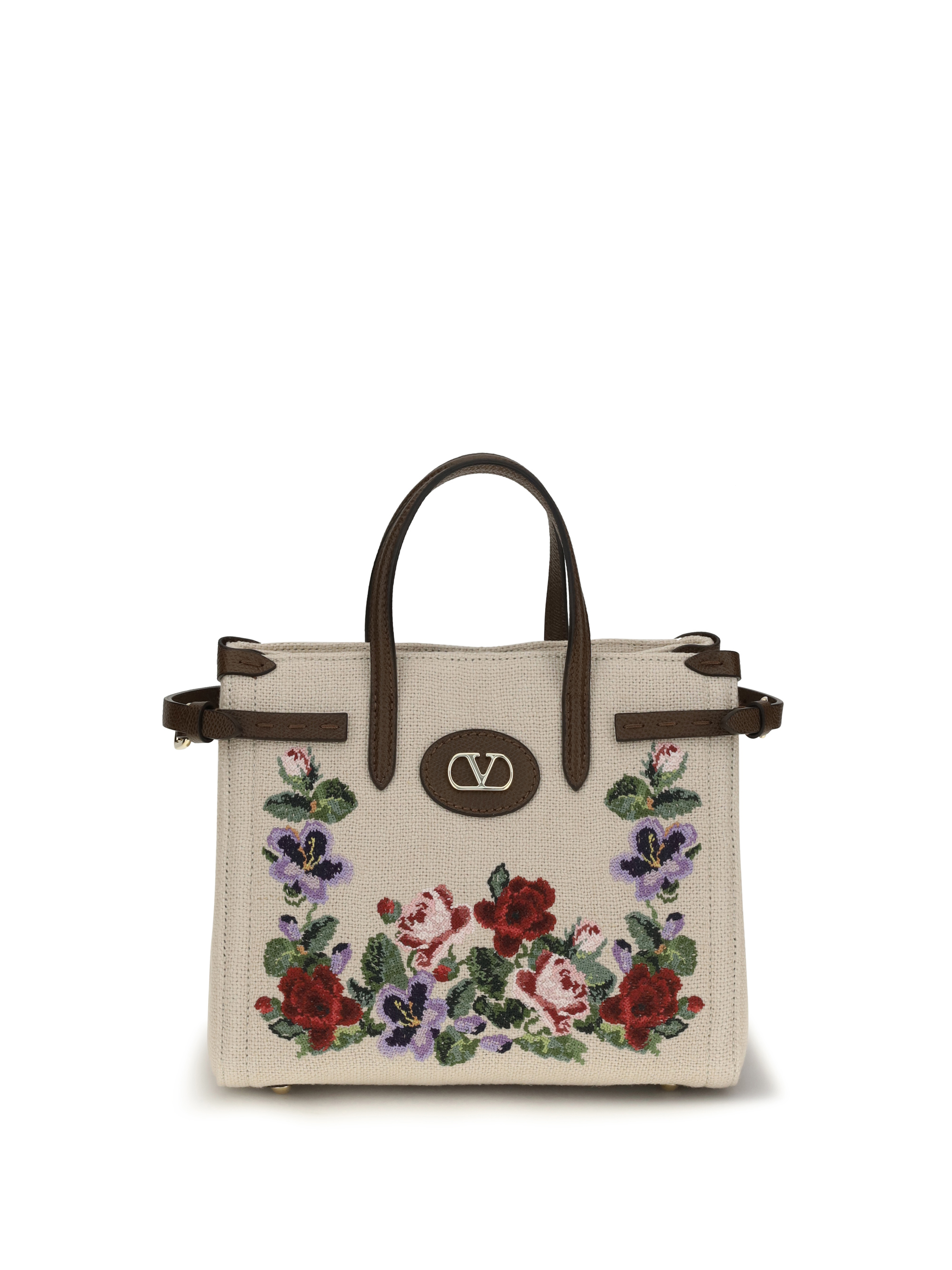 Antibes Mini Handbag in embroidered linen