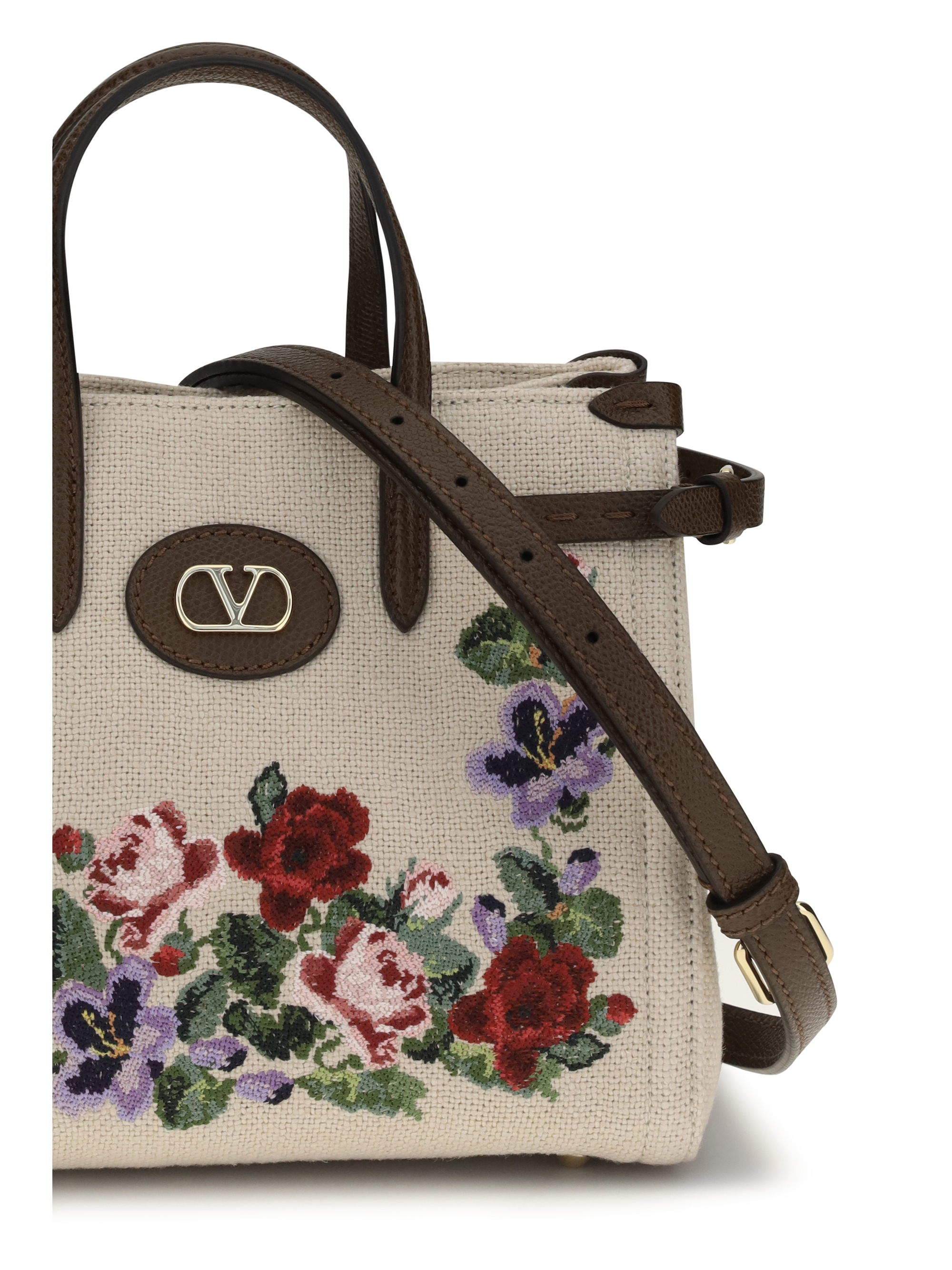 Antibes Mini Handbag in embroidered linen