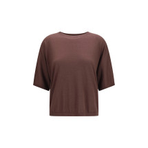 Short-sleeve cashmere and silk Sweater