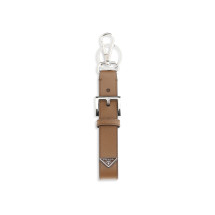 Keyring in saffiano leather with triangle logo