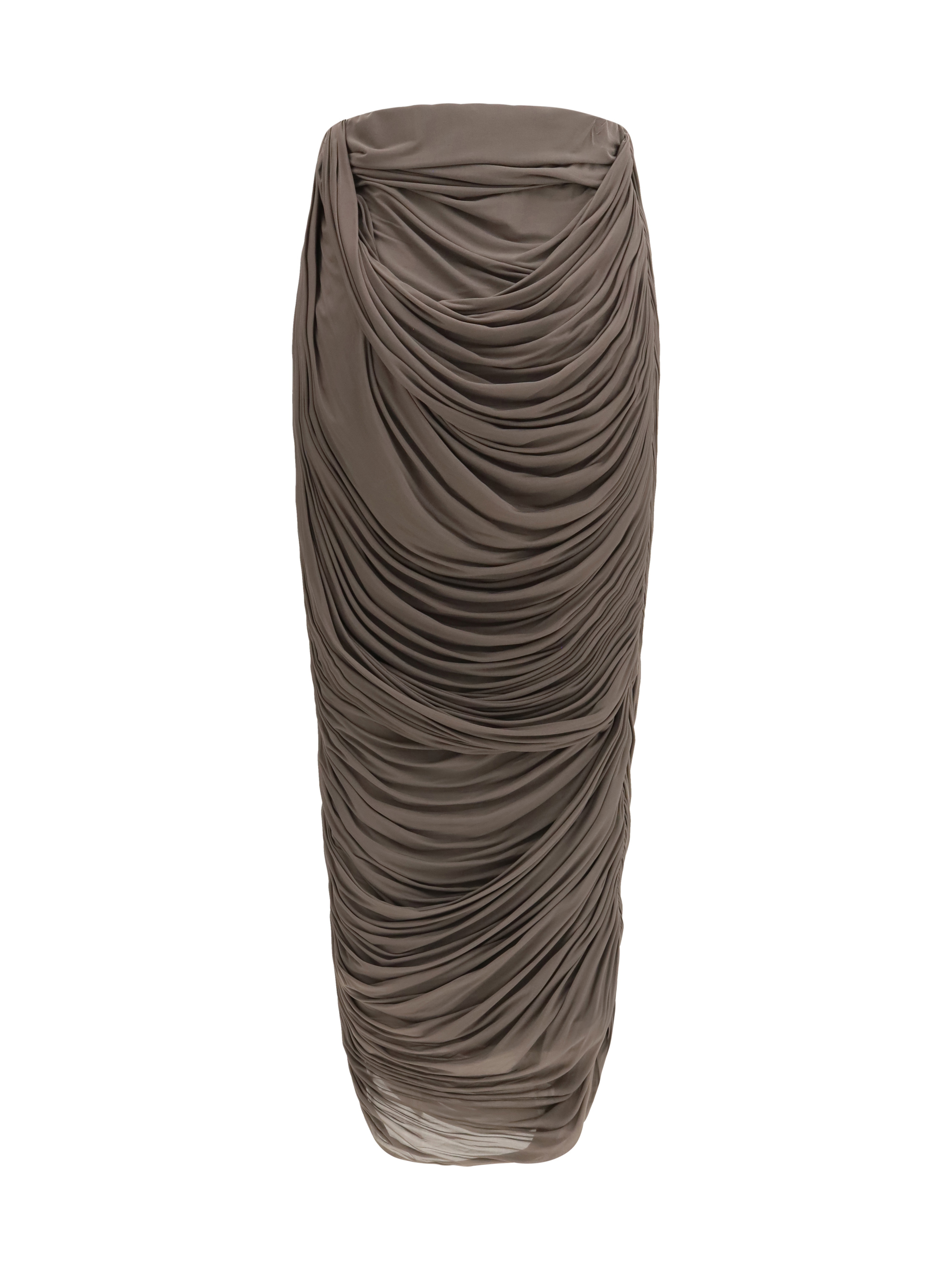 Draped silk midi Skirt