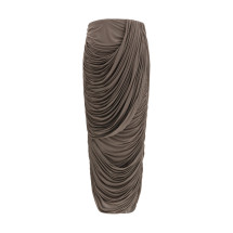 Draped silk midi Skirt