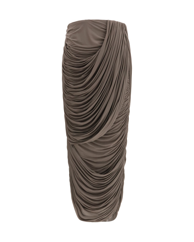 Draped silk midi Skirt