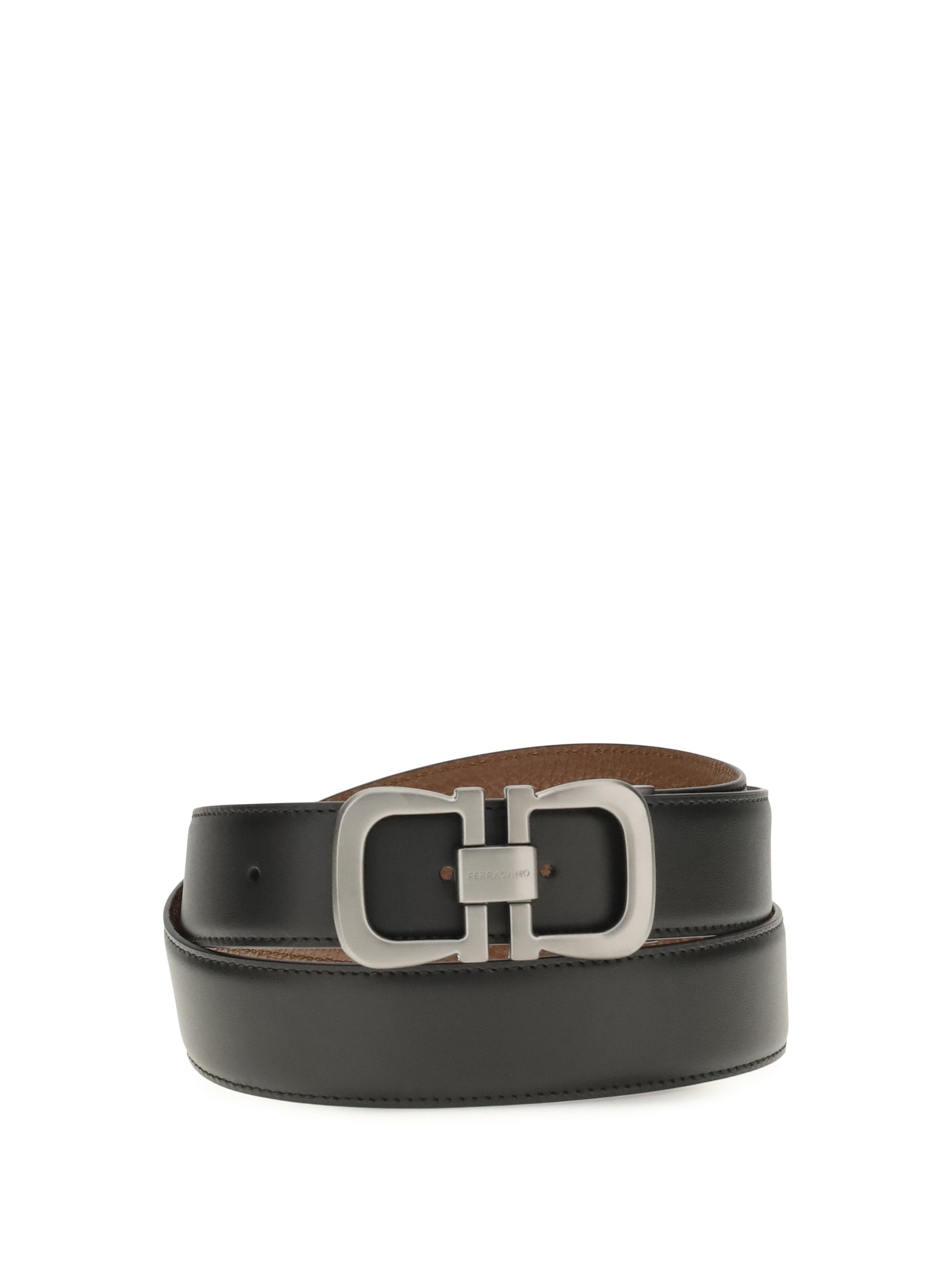 Reversible leather Belt with logo