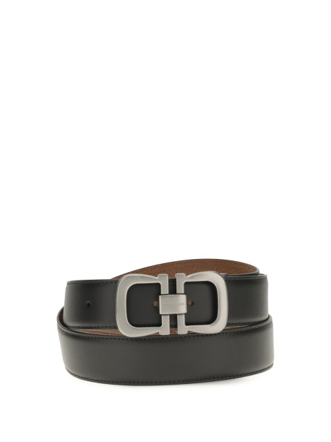 Reversible leather Belt with logo