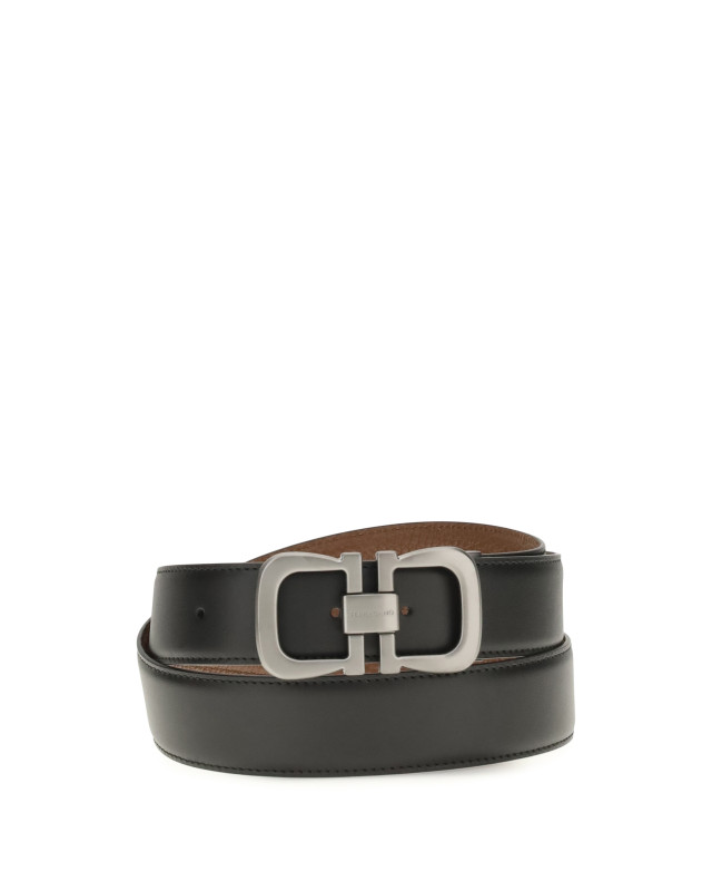 Reversible leather Belt with logo