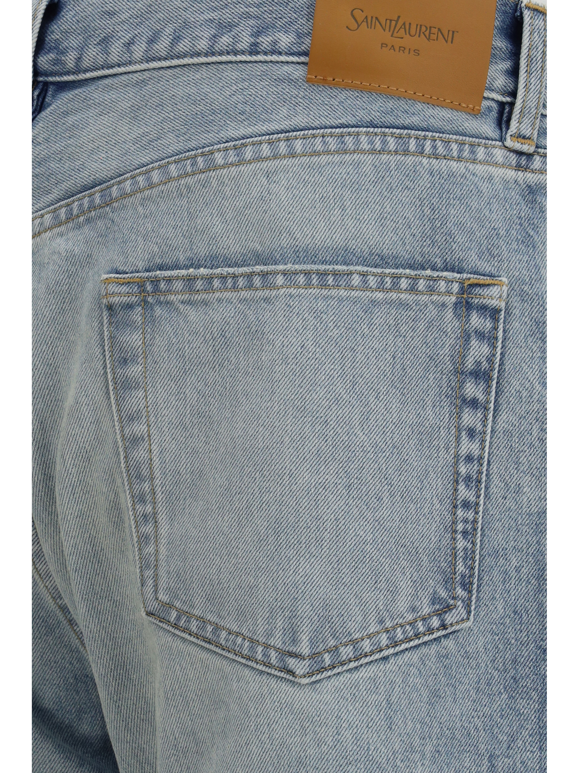 Cotton Denim Jeans with stonewashed finish