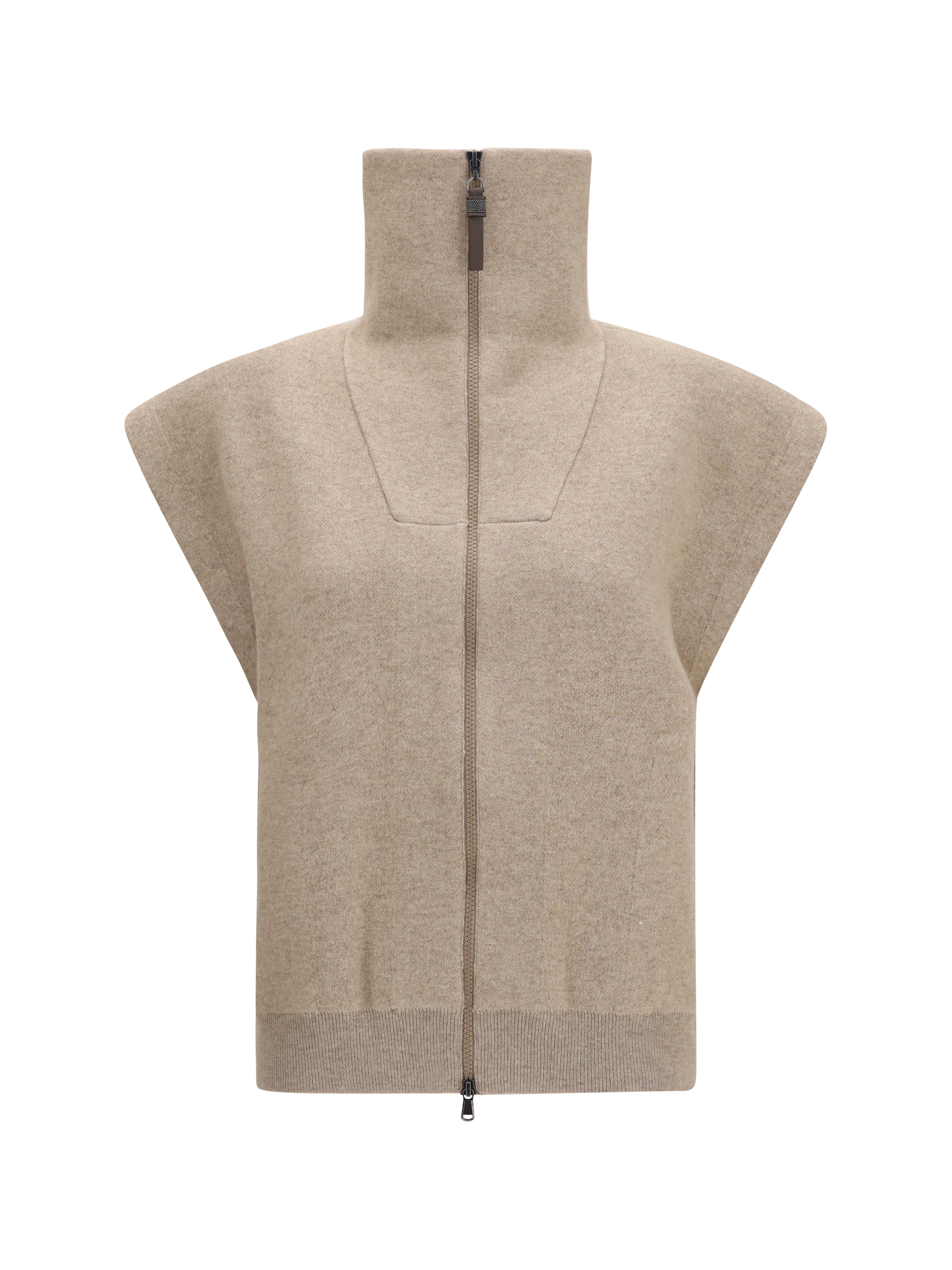 High-neck zip Cardigan