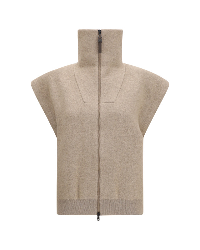 High-neck zip Cardigan
