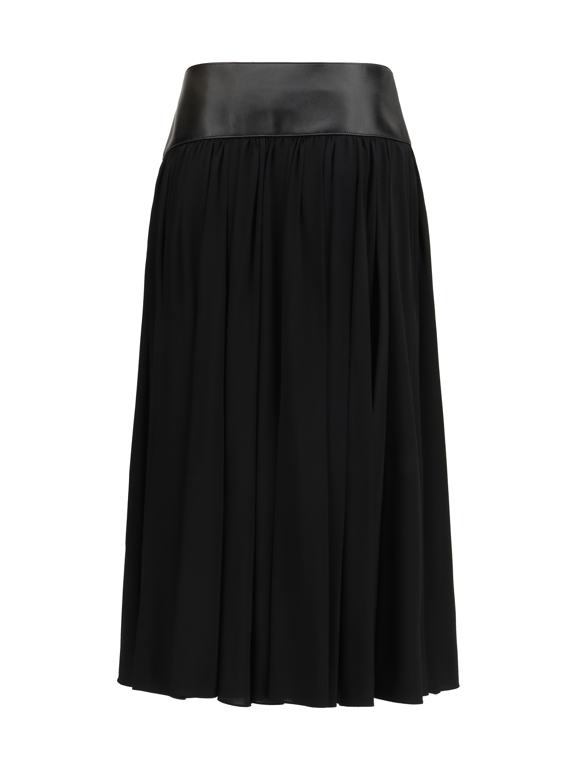 Skirt with leather belt