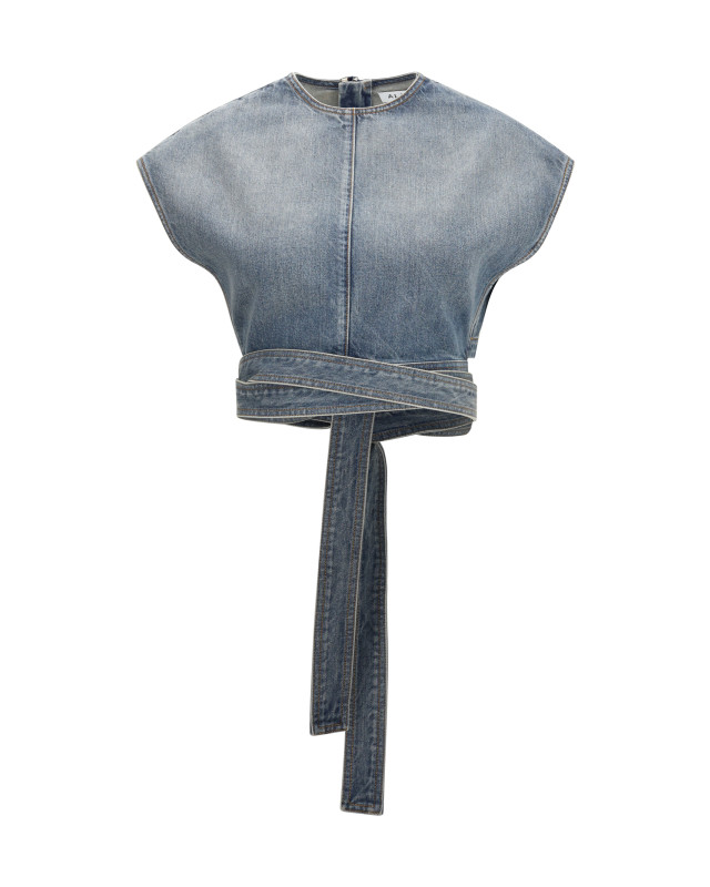 Denim belt Top