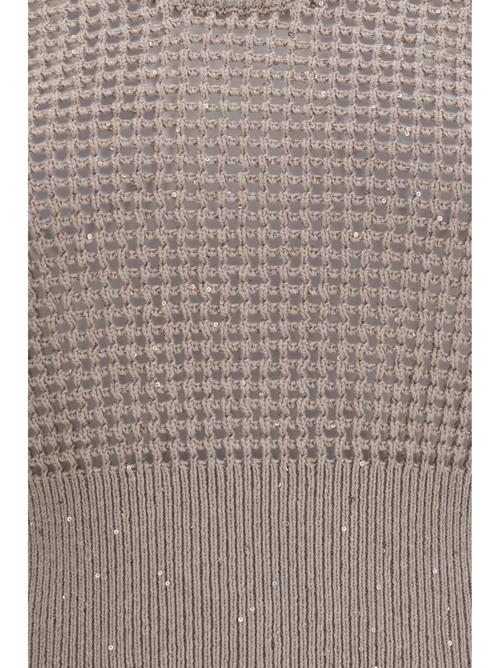 Perforated sequin Tank Top