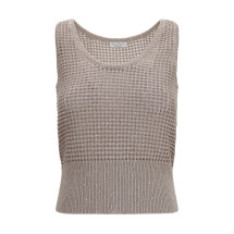 Perforated sequin Tank Top