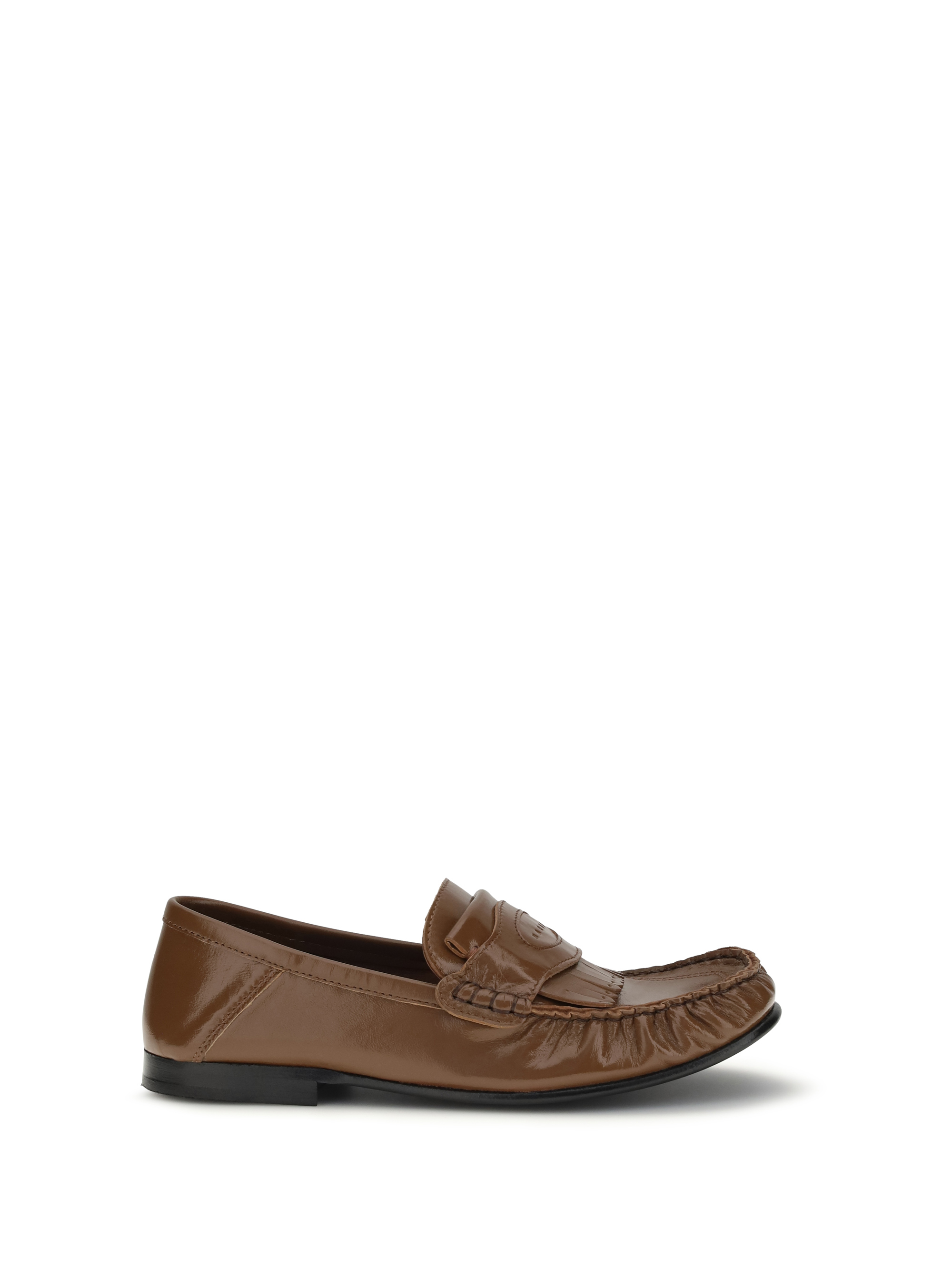 Leather Loafers with tassels and foldable heel