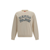 Kenzo Paris emblem embroidered wool and cotton Sweater