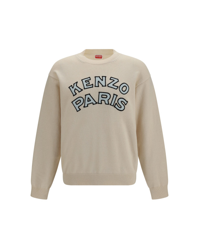Kenzo Paris emblem embroidered wool and cotton Sweater