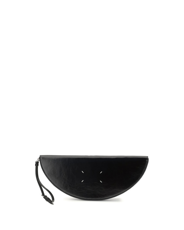 Halfmoon leather Clutch Bag