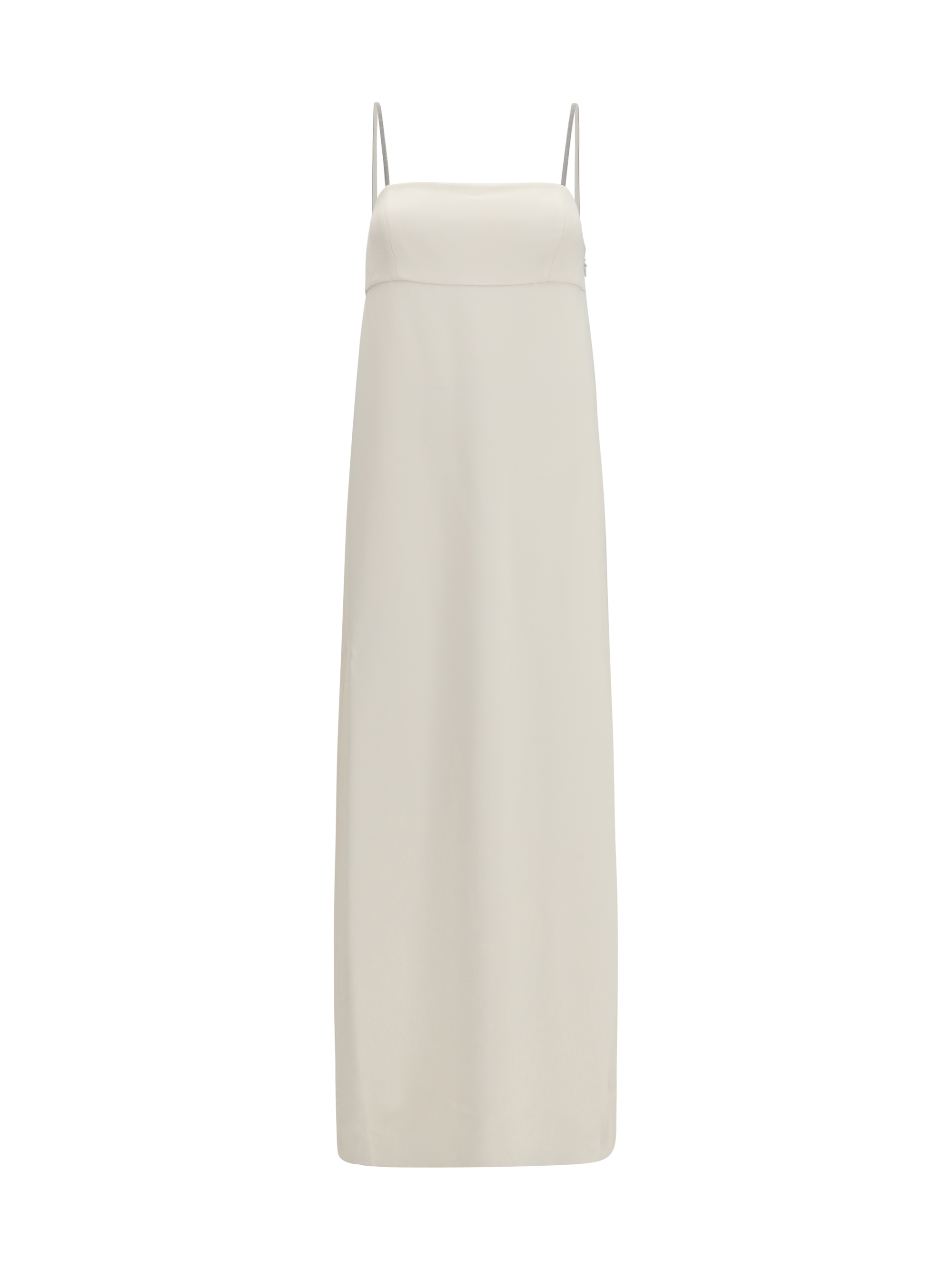Long silk Dress with monili chain