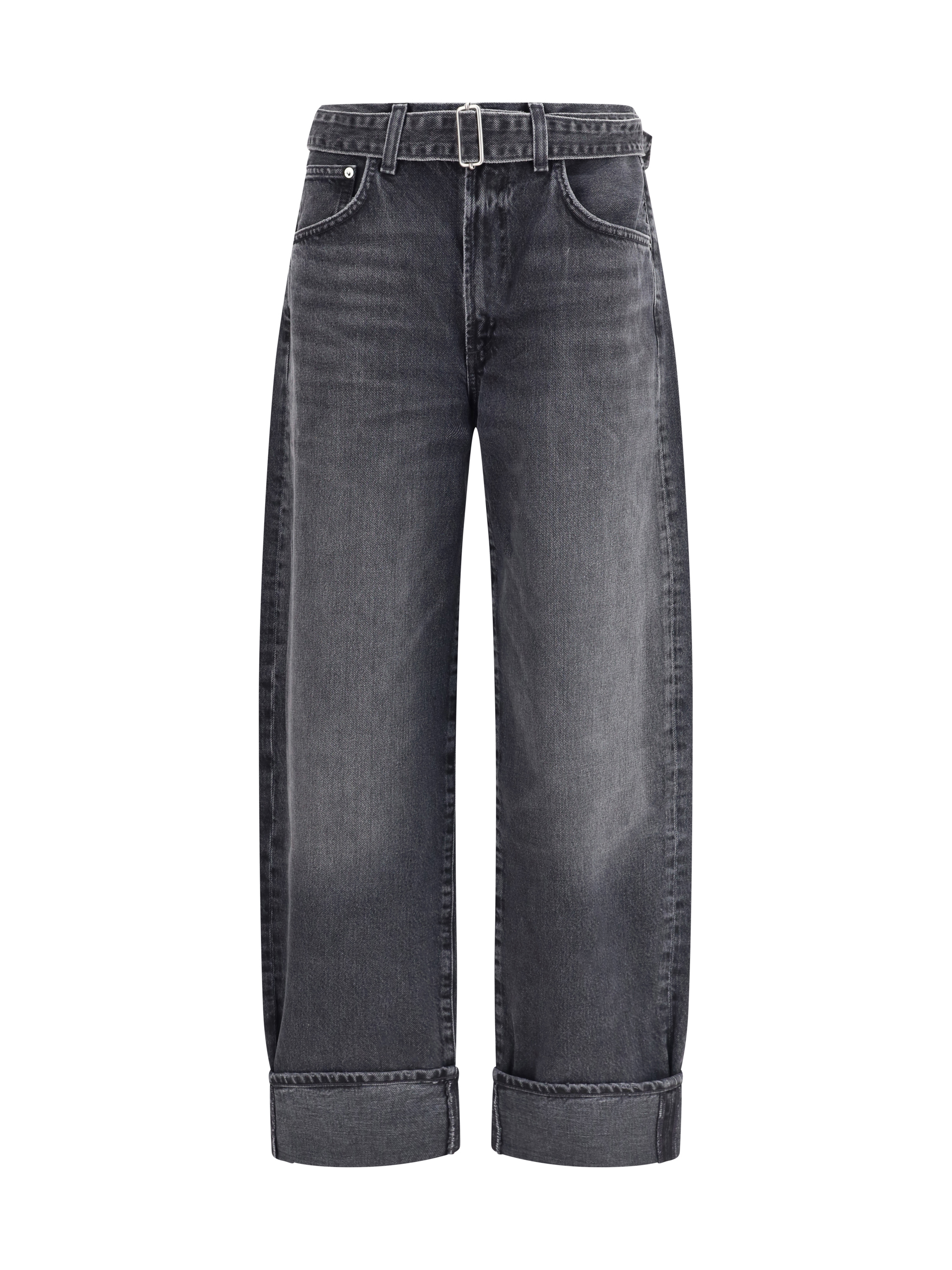 Cuffed Taper wide Jeans